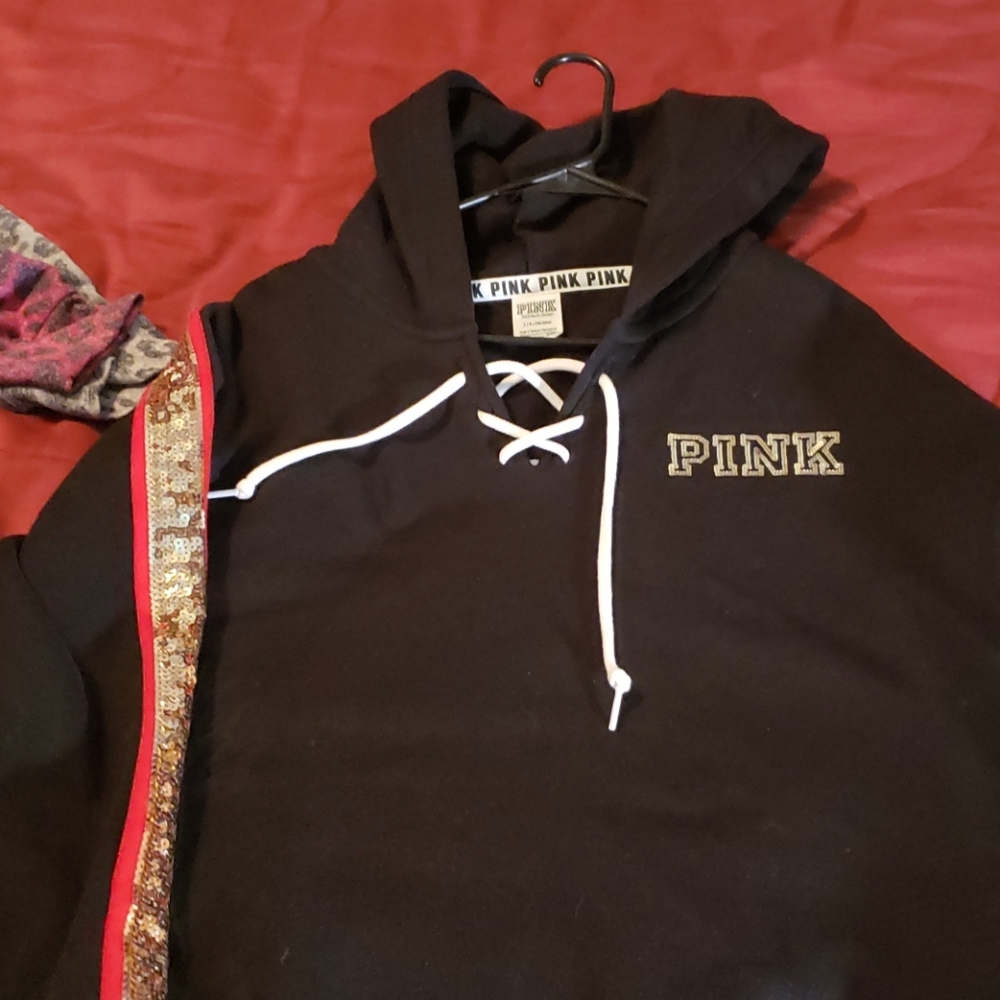 Victoria secret pink sequin hoodie